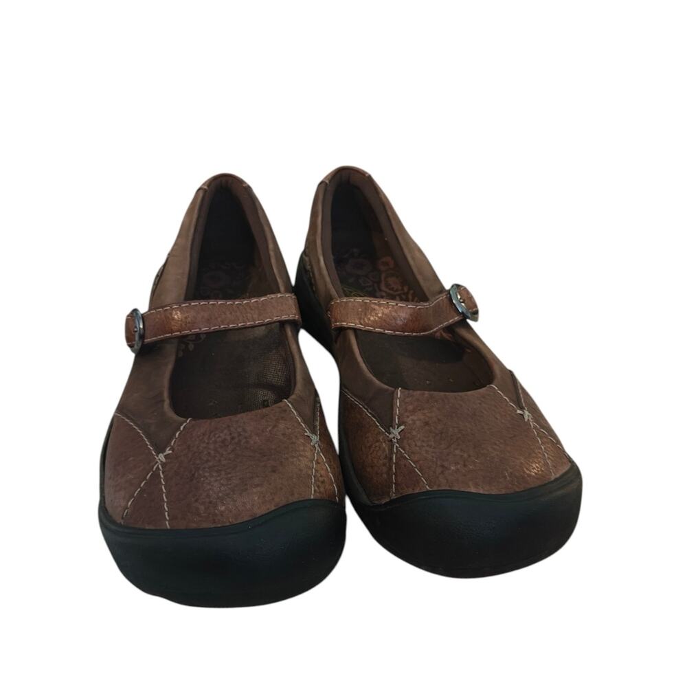 Keen Presidio Mary Jane Flat Shoes Womens US 8M Brown Leather Strap
